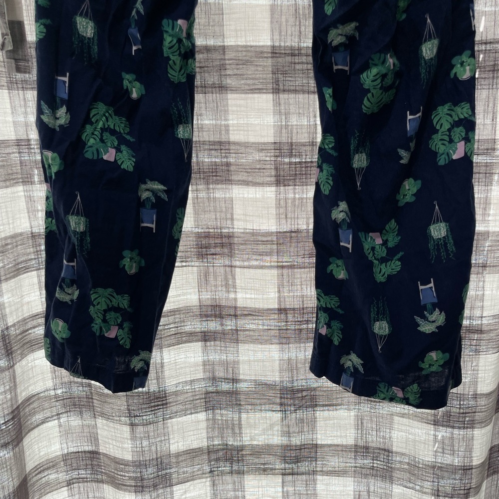 Old Navy Navy Pajama Pants with Green Leaf Design - Picture 5 of 6